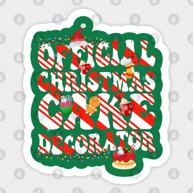 Official Christmas cake decorator - a cake decorator design Sticker by FoxyDesigns95